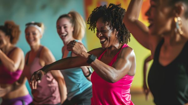 A group of women enjoying a DanceFit class